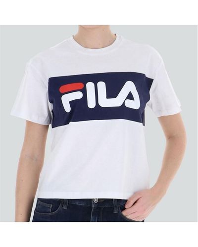 Fila T-shirt WOMEN ALLISON T-SHIRT BLANC/NOIR - Bleu