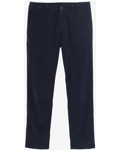 Oxbow Pantalon Pantalon chino uni velours milleraies P2REANOUR - Bleu