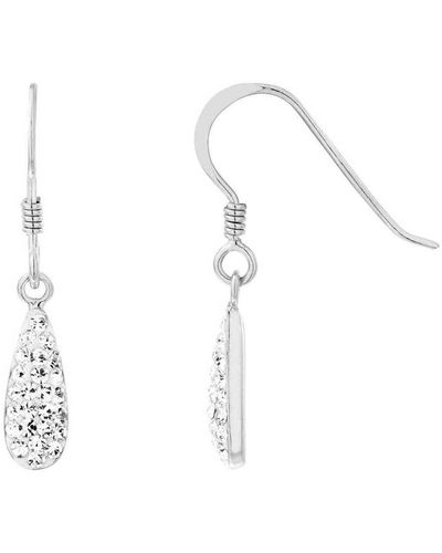 Cleor Boucles oreilles Boucles d'oreilles en Argent 925/1000 et Cristal Blanc