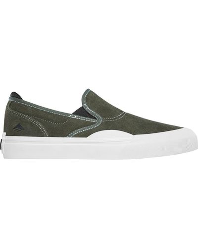 Emerica Chaussures de Skate WINO G6 SLIP ON OLIVE WHITE - Vert