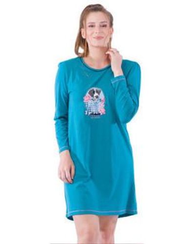 Achile Pyjamas / Chemises de nuit Pyjama liquette en pur coton MUMMY DOG - Bleu