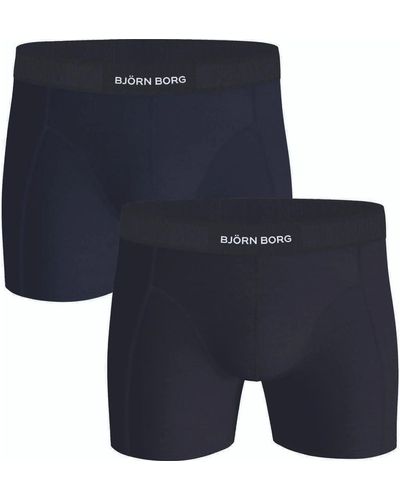 Björn Borg Caleçons Boxers 2 Pack Black/Blue - Bleu