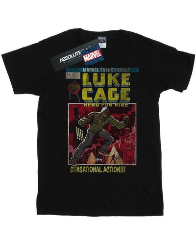 Marvel T-shirt Luke Cage Distressed Yourself - Noir