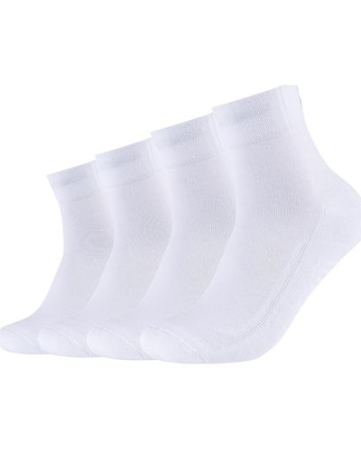 Skechers Chaussettes de sports 2PPK Unisex Basic Cushioned Quarter Socks - Blanc