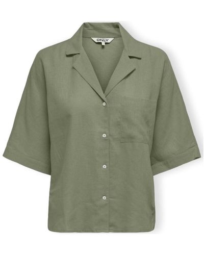 ONLY Blouses Noos Tokyo Life Shirt S/S - Oil Green - Vert