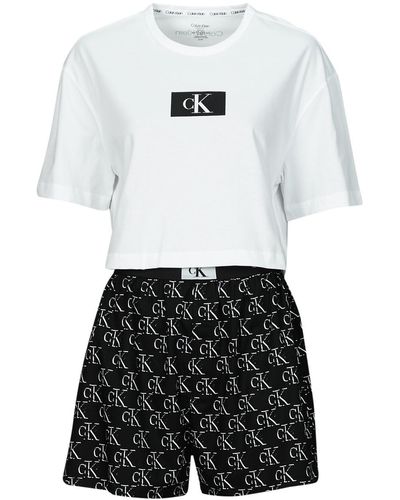Calvin Klein Pyjamas / Chemises de nuit S/S SHORT SET - Blanc