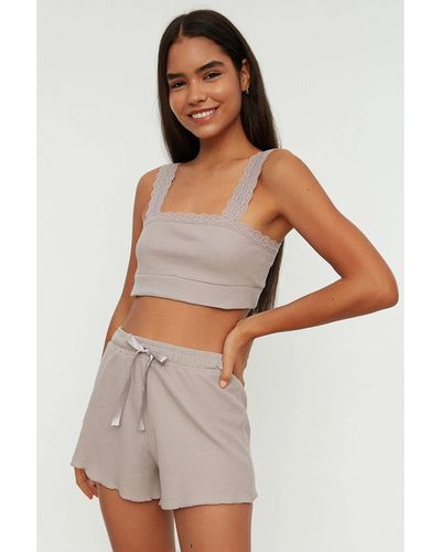 Trendyol Ensemble de pyjama tricoté - Gris