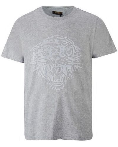 Ed Hardy T-shirt Tiger glow t-shirt mid-grey - Gris