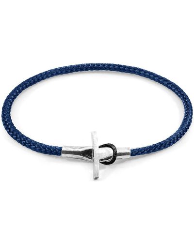 Anchor and Crew Bracelets Bracelet Cambridge Argent Et Corde - Bleu