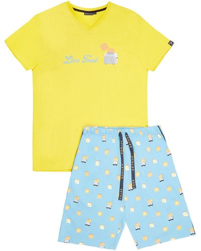 Arthur Pyjamas / Chemises de nuit Pyjama Court coton regular fit - Jaune