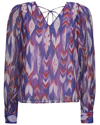 ONLY Blouses ONLPAM LIFE L/S V-NECK TOP PTM - Violet