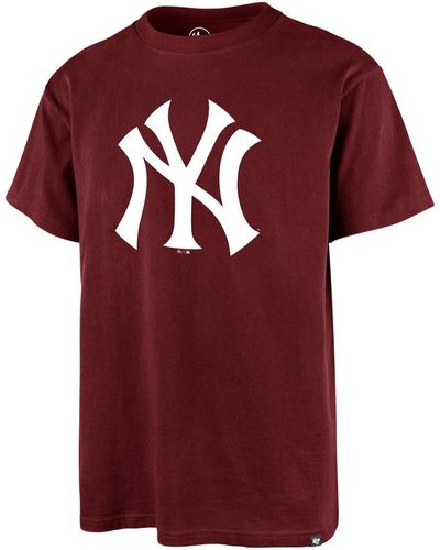'47 T-shirt 47 TEE MLB NEW YORK YANKEES IMPRINT ECHO RAZOR RED - Rouge