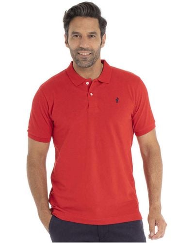 Gentleman Farmer Polo manches courtes col polo coton OGIER T-shirt - Rouge