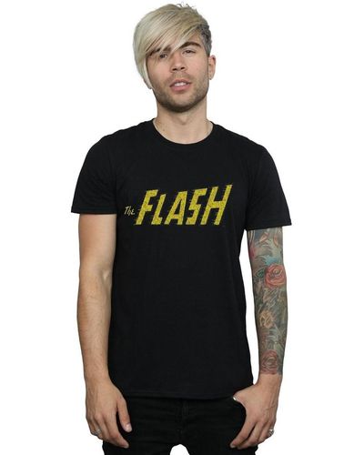 Dc Comics T-shirt Flash Crackle Logo - Noir