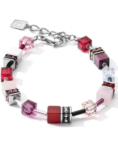 COEUR DE LION Bracelets Bracelet GeoCUBE rouge rose blanc
