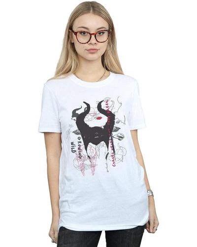 Disney T-shirt Maleficent Mistress Of Evil Growing Wild Horns Collage - Blanc