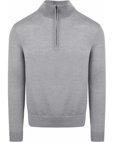 Suitable Sweat-shirt Merino Half Zip Sweater Gris