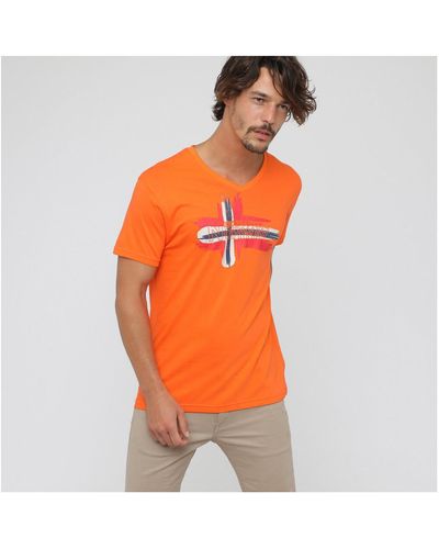 GEOGRAPHICAL NORWAY T-shirt T-shirt pour manches courtes - Orange