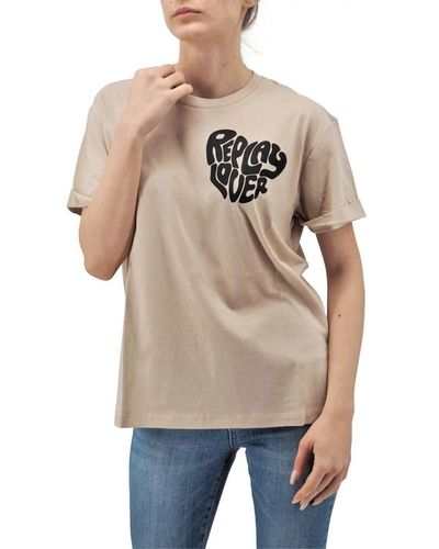 Replay T-shirt T-shirt oversize en coton biologique - Neutre