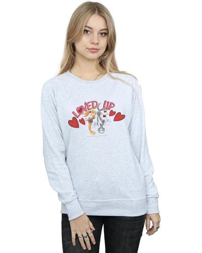 Dessins Animés Sweat-shirt Bugs Bunny And Lola Valentine's Day Loved Up - Blanc