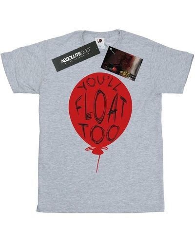 It T-shirt Pennywise You'll Float Too - Gris
