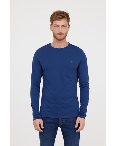 Lee Cooper T-shirt T-Shirt AREO Marine ML - Bleu