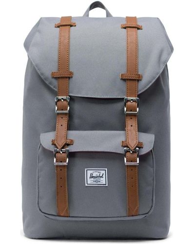 Herschel Supply Co. Sac a dos Little America Mid-Volume Grey/Tan Synthetic Leather - Bleu