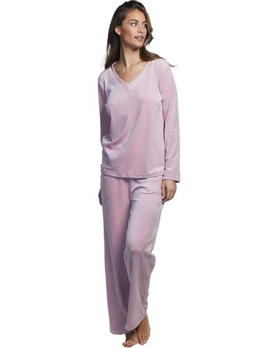 Selmark Pyjamas / Chemises de nuit Tenue détente et intérieur pyjama pantalon haut Polar Soft - Violet