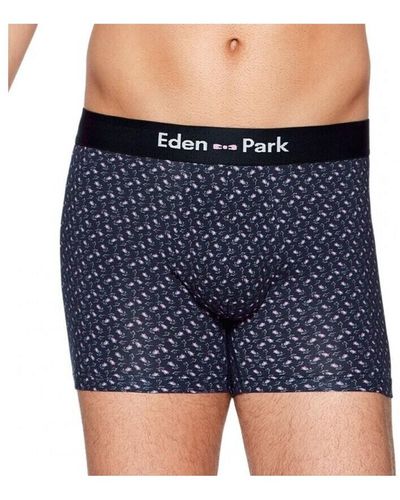 Eden Park Boxers Boxer Coton FLEURS Marine Rose - Bleu
