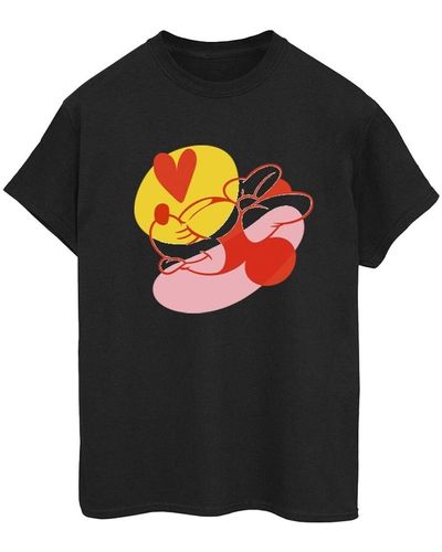 Disney T-shirt Minnie Mouse Tongue Heart - Noir