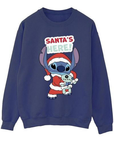 Disney Sweat-shirt Lilo Stitch Santa's Here - Bleu