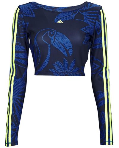 adidas Sweat-shirt FARM CROP LS - Bleu