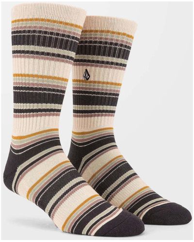 Volcom Chaussettes Calcetines Stripes - Seagrass Green - Marron