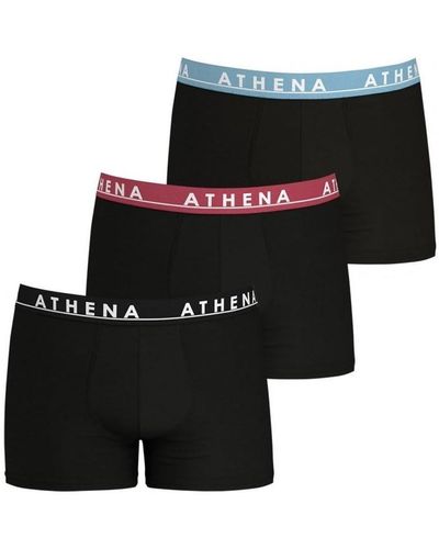 Athena Boxers Lot de 3 Boxers Coton EASY COLOR Noir