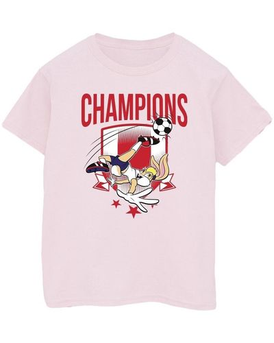 Dessins Animés T-shirt Lola Football Champions - Rose