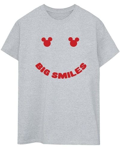 Disney T-shirt Mickey Mouse Big Smile - Gris