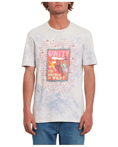 Volcom T-shirt Egle Zvirblyte 2 Fa Ss Angled Bleach Wash - Rouge