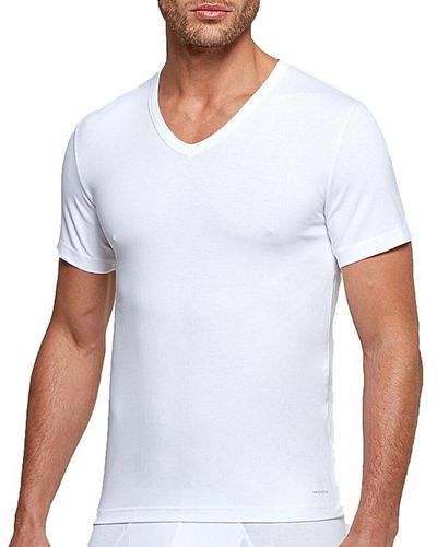 Impetus T-shirt Tricot de peau col V blanc régulateur de température