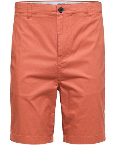 SELECTED Short Bermuda coton biologique droit - Orange