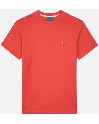 Oxbow T-shirt Tee shirt uni 4flo brodé poitrine TEBAZ - Rouge