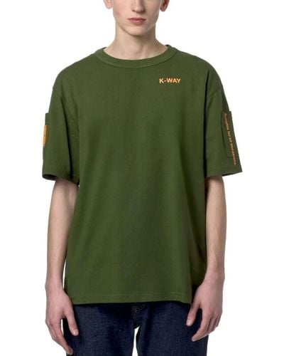 K-Way T-shirt T-shirt vert avec poche et manches Fantome
