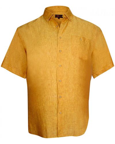 Doublissimo Chemise chemisette en lin monte carlo orange - Jaune