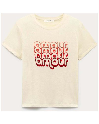 Promod Blouses T-shirt à message - Blanc