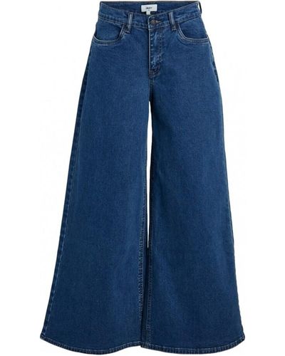 Object Pantalon Jeans Moji Wide - Medium Blue Denim - Bleu