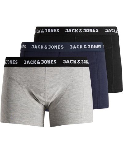 Jack & Jones Boxers Boxer coton fermé, lot de 3 - Gris