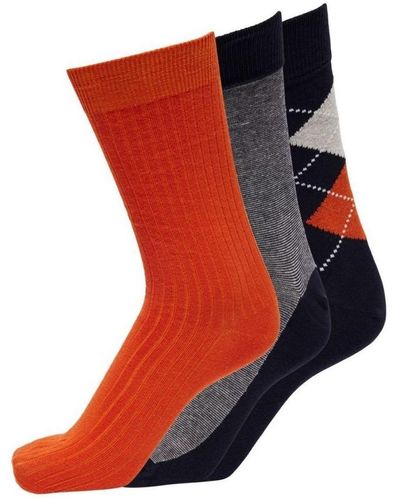 SELECTED Chaussettes 16087705 3PACK SOCK-GIFT BOX - Rouge
