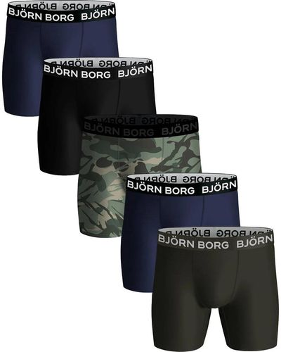 Björn Borg Boxers Performance Boxer-shorts Lot de 5 Noir Vert Bleu
