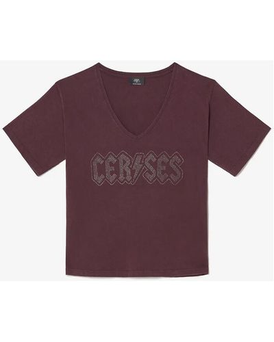 Le Temps Des Cerises T-shirt T-shirt kara lie de vin - Violet