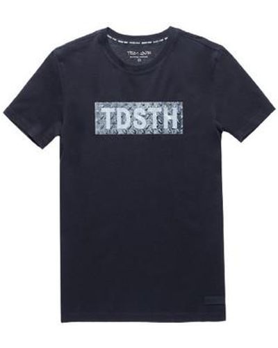 Teddy Smith T-shirt TEE-SHIRT T-EZIO MC - CHARBON - XL - Bleu