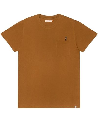 Revolution T-shirt Regular T-Shirt 1330 HIK - Light Brown - Marron